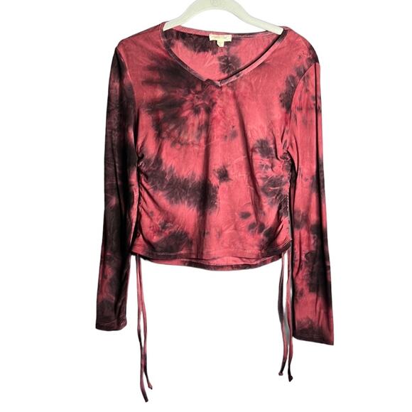 Paper + Tee Red Tie Dye Cropped Top Size Medium - Picture 1 of 9
